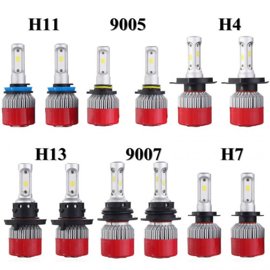 Pair COB LED Car Headlight Kit 6000K H4 H7 H11 H13 9005 9007 60W 7200LM