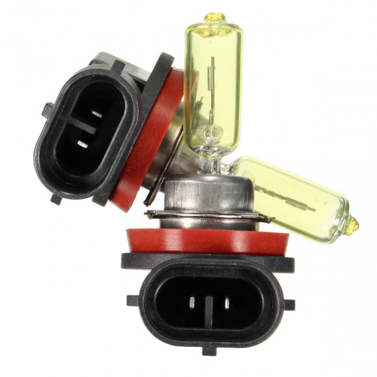 Pair H11 Xenon HaloHID Brightness Class Lights Bulbs Golden Yellow 1200LM Pair H11 Xenon HaloHID Brightness Class Lights Bulbs Golden Yellow 1200LM