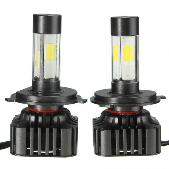 Pair V8 40W 4800LM 6000K White Car COB LED Headlights H4 H7 H8/H11 H13 9004 9005 9006