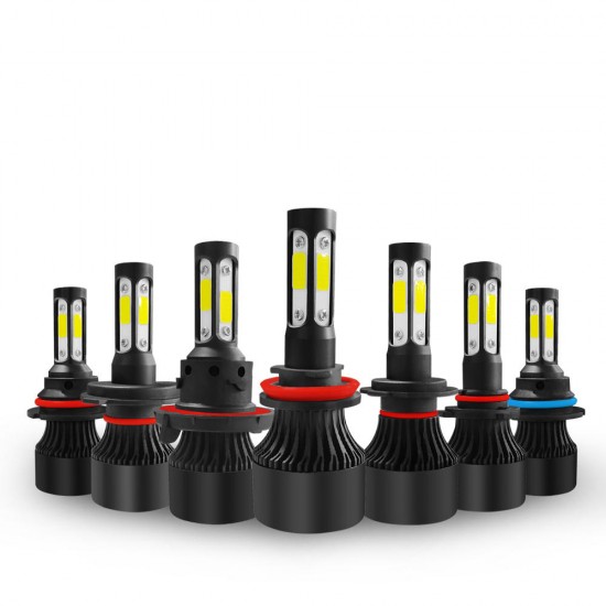 S2 4 Sides COB LED Car Headlights Bulbs H4 H7 H11 9005 9006 9007 50W 6000LM 3D 360 Degree Fog Lamp 6000K