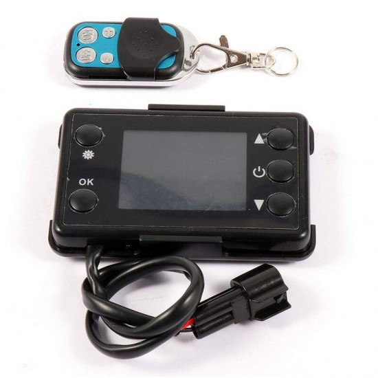 12V 5KW Car Parking Heater Diesel Air Heater with Remote Control + LCD Monitor Switch + Silencer for Truck Bus Trailer