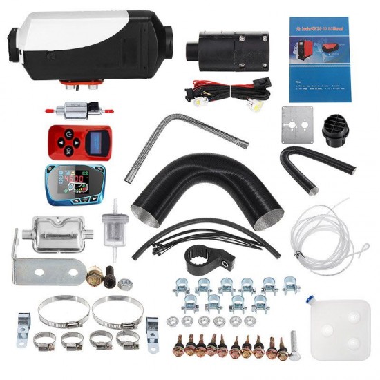 12V 8KW Parking Diesel Air Heater Kit Blue Liquid Crystal 2 Outlet 12V 8KW Parking Diesel Air Heater Kit Blue Liquid Crystal 2 Outlet