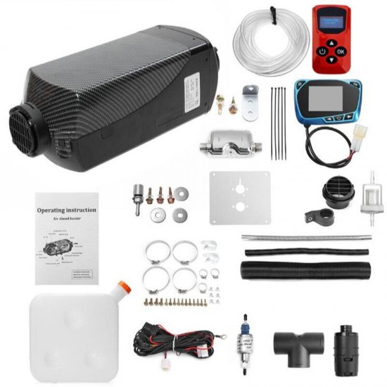 12V 8KW Parking Diesel Air Heater Kit Blue Liquid Crystal 2 Outlet 12V 8KW Parking Diesel Air Heater Kit Blue Liquid Crystal 2 Outlet