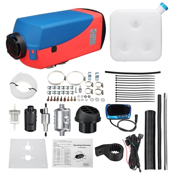 12V 8kw Diesel Air Heater Parking Heater LCD Thermostat Switch 10L Tank & Silencer 12V 8kw Diesel Air Heater Parking Heater LCD Thermostat Switch 10L Tank & Silencer