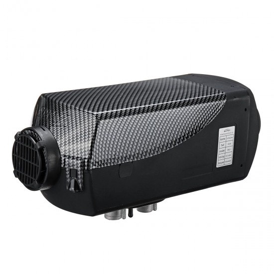 8KW 12V Car Diesel Air Parking Heater Black Carbon Fiber Color with Blue LCD Thermostat Remote Silencer For Truck Boat Trailer