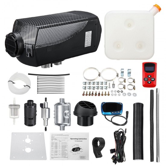 8KW 12V Car Diesel Air Parking Heater Black Carbon Fiber Color with Blue LCD Thermostat Remote Silencer For Truck Boat Trailer 8KW 12V Car Diesel Air Parking Heater Black Carbon Fiber Color with Blue LCD Thermostat Remote Silencer For Truck Boat Trailer