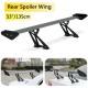 135cm Universal Racing Sports Car Rear Tail Trunk Racing Wing Spoiler Aluminum Black Adjustable GT Double Row