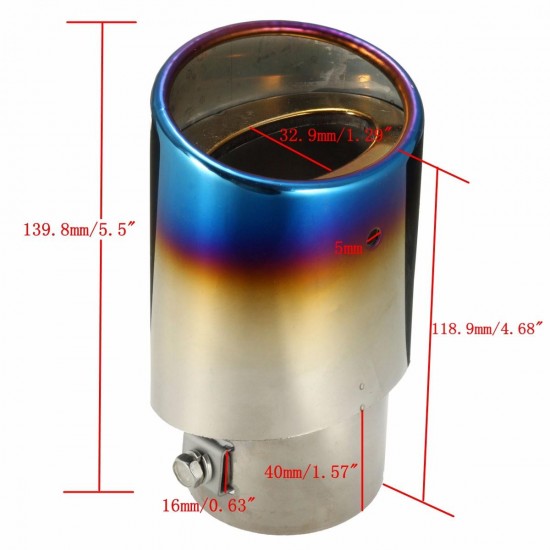 1Pcs Universal Car Auto Stainless Steel Exhaust Muffler Tailpipe Modification 1Pcs Universal Car Auto Stainless Steel Exhaust Muffler Tailpipe Modification