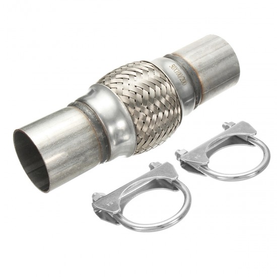 2 Inch x 8 Inch Car Tools Exhaust Clamp On Flexi Tube Joint Flexible Pipe Repairtools 2 Inch x 8 Inch Car Tools Exhaust Clamp On Flexi Tube Joint Flexible Pipe Repairtools