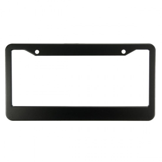 2 Pcs Black Metal Stainless Steel License Plate Frames With Screw Caps Tag Cover