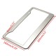 2 Pcs Sliver Stainless Steel License Plate Frames With Screw Caps Tag Cove