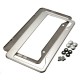 2 Pcs Sliver Stainless Steel License Plate Frames With Screw Caps Tag Cove