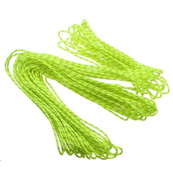 20M Green Reflective Car Luggage Rop Camping Tent Rope Guy Line Camping Cord Paracord