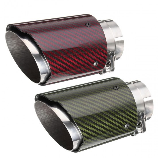 2.5 Inch 63-89mm Universal Auto Car SUV Carbon Fiber Exhaust Muffler Pipe Tail End Tip 2.5 Inch 63-89mm Universal Auto Car SUV Carbon Fiber Exhaust Muffler Pipe Tail End Tip