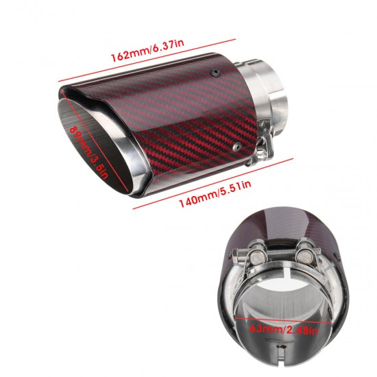 2.5 Inch 63-89mm Universal Auto Car SUV Carbon Fiber Exhaust Muffler Pipe Tail End Tip 2.5 Inch 63-89mm Universal Auto Car SUV Carbon Fiber Exhaust Muffler Pipe Tail End Tip