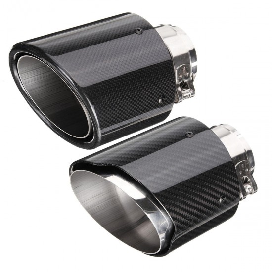 2.6 Inch 66 to 114mm Universal Carbon Fiber Car Auto Exhaust Pipe Tail Muffler End Tip 2.6 Inch 66 to 114mm Universal Carbon Fiber Car Auto Exhaust Pipe Tail Muffler End Tip