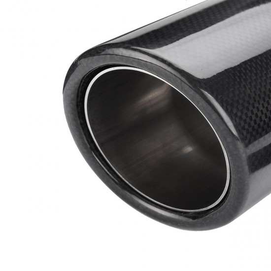 2Inch Exhaust Tip Pipe Out Muffler Tip Universal Glossy Carbon Fiber 63mm-89mm