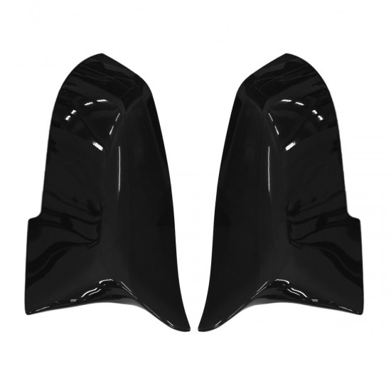 2Pcs Gloss Black Car Rear View Mirror Cover Cap For BMW F20 F21 F22 F30 F32 F36 X1 F87 M3