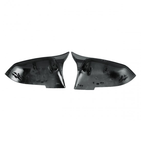 2Pcs Gloss Black Car Rear View Mirror Cover Cap For BMW F20 F21 F22 F30 F32 F36 X1 F87 M3