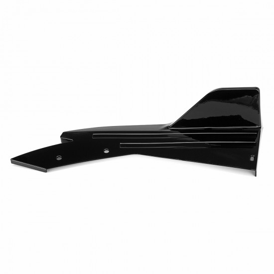 2Pcs Universal Anti-Scratch Car Rear Bumper Lip Wrap Angle Splitters Glossy Black