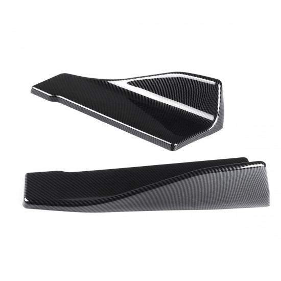 2pcs 35cm Carbon Fiber Universal Car Side Skirt Rear Bumper Lip Splitter Winglet Aprons Mudguards