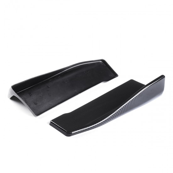 2pcs 35cm Carbon Fiber Universal Car Side Skirt Rear Bumper Lip Splitter Winglet Aprons Mudguards