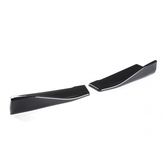 2pcs 35cm Carbon Fiber Universal Car Side Skirt Rear Bumper Lip Splitter Winglet Aprons Mudguards