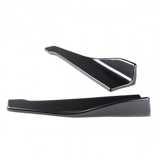 2pcs 48cm Carbon Fiber Universal Anti-Scratch Car Rear Bumper Lip Wrap Angle Splitters Mudguards