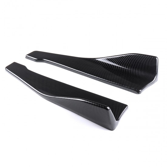 2pcs 48cm Carbon Fiber Universal Anti-Scratch Car Rear Bumper Lip Wrap Angle Splitters Mudguards