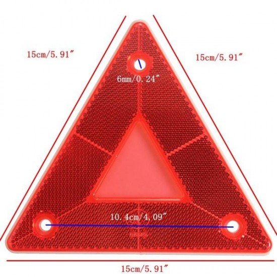 2pcs Triangular Side Red Reflectors For Car Truck Van Trailers Caravans Lorry Bus 2pcs Triangular Side Red Reflectors For Car Truck Van Trailers Caravans Lorry Bus