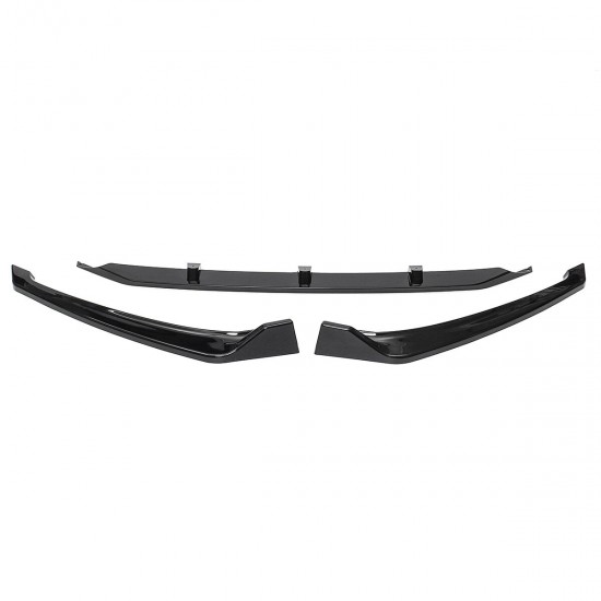 3 PCS Gloss Black Front Bumper Spoiler Lip Cover For Hyundai Elantra 2017-2018