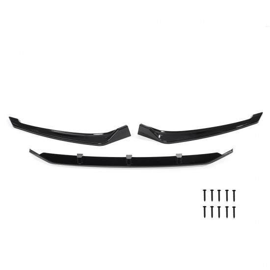 3 PCS Gloss Black Front Bumper Spoiler Lip Cover For Hyundai Elantra 2017-2018 3 PCS Gloss Black Front Bumper Spoiler Lip Cover For Hyundai Elantra 2017-2018