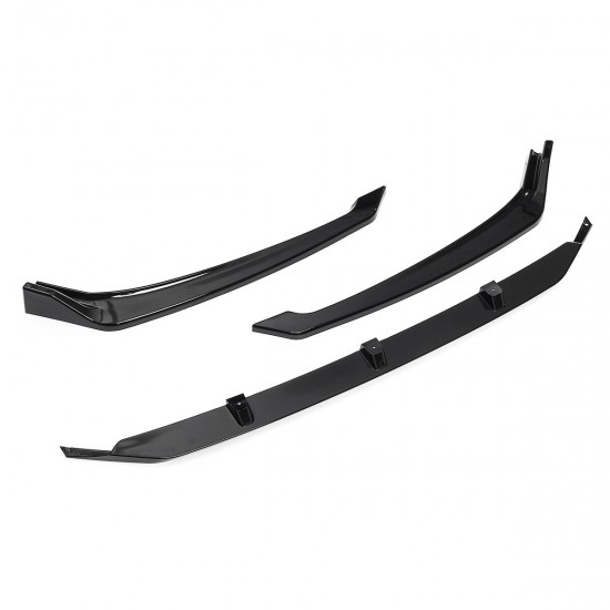3 PCS Gloss Black Front Bumper Spoiler Lip Cover For Hyundai Elantra 2017-2018 3 PCS Gloss Black Front Bumper Spoiler Lip Cover For Hyundai Elantra 2017-2018