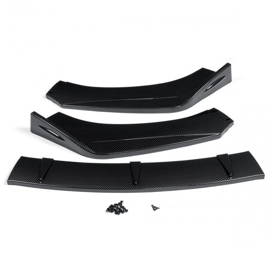 3PCS Carbon Fiber Style Front Bumper Spoiler Lip Cover Trim Protector For Tesla Model 3 X S 3PCS Carbon Fiber Style Front Bumper Spoiler Lip Cover Trim Protector For Tesla Model 3 X S