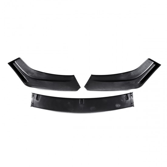 3Pcs Front Bumper Lip Spoiler Chin Splitter Matte Black For Honda Civic Sedan 4 Door 2016-2018