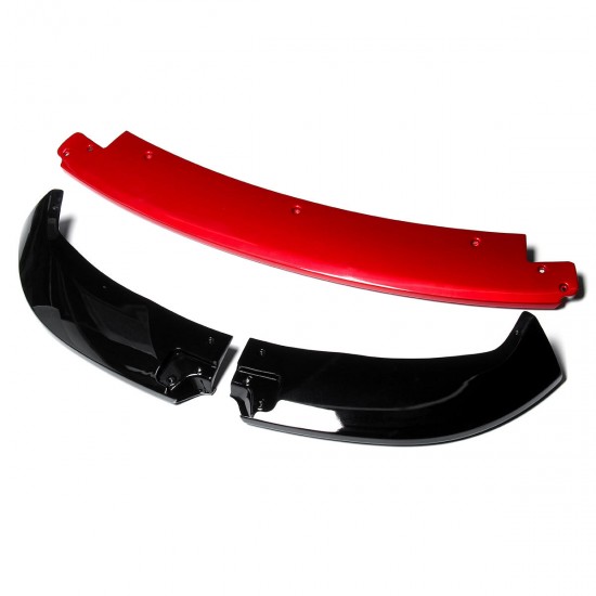 3Pcs Gloss Black Red ABS Front Bumper Lip Protector Spoiler For Tesla Model 3 2017-2019 3Pcs Gloss Black Red ABS Front Bumper Lip Protector Spoiler For Tesla Model 3 2017-2019
