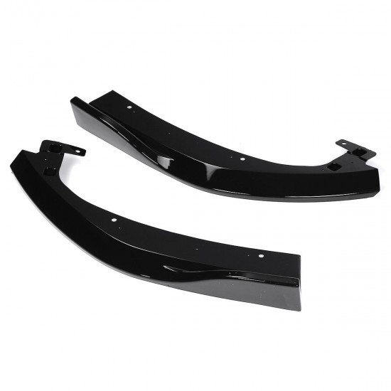 3Pcs Glossy Black Car Rear Bumper Diffuser For Honda Civic 2016-2019