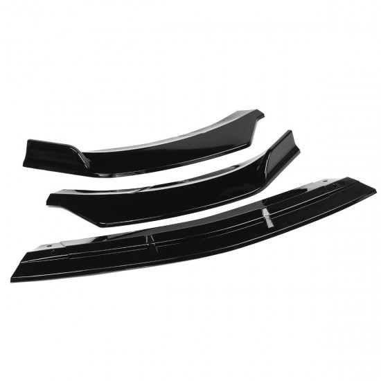 3Pcs Glossy Black Front Bumper Protector Lip Spoiler Covers Trim For Mercedes Benz CLA-Class W117 2016-2020 3Pcs Glossy Black Front Bumper Protector Lip Spoiler Covers Trim For Mercedes Benz CLA-Class W117 2016-2020