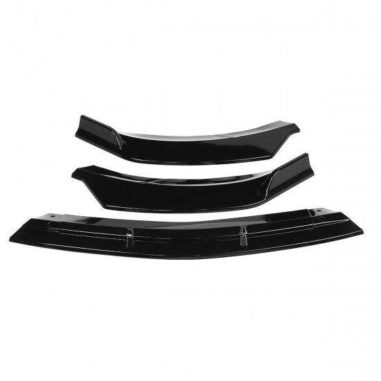3Pcs Glossy Black Front Bumper Protector Lip Spoiler Covers Trim For Mercedes Benz CLA-Class W117 2016-2020 3Pcs Glossy Black Front Bumper Protector Lip Spoiler Covers Trim For Mercedes Benz CLA-Class W117 2016-2020