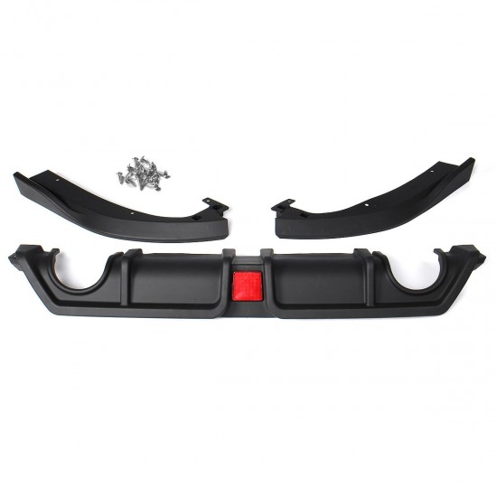 3Pcs Matte Black Car Rear Bumper Diffuser For Honda Civic 2016-2019 3Pcs Matte Black Car Rear Bumper Diffuser For Honda Civic 2016-2019
