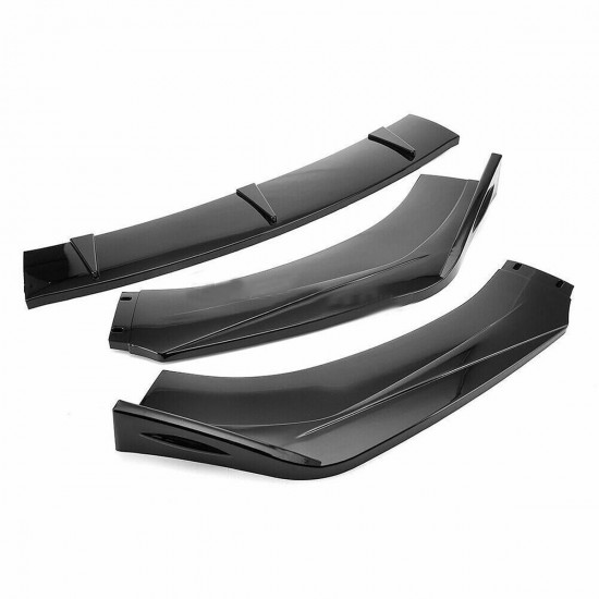 3pc Gloss Black Front Bumper Lip Protector Spoiler Splitter For Hyundai Veloster 2013-2017