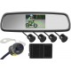 4.3 Inch Car Rear View Mirror + Butterfly Camera + 4 Search Radar + Complete Wiring Harness