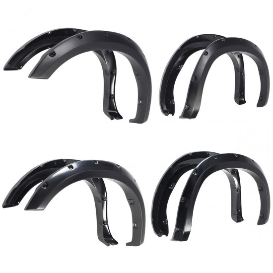 4PCS Front+Rear Wheel Fender Flares with Pocket Rivet Black For Toyota Tundra 2007-2013 4PCS Front+Rear Wheel Fender Flares with Pocket Rivet Black For Toyota Tundra 2007-2013