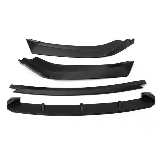 4PCS Matte Black Front Bumper Lip Body Kit Spoiler For Honda Civic Sedan 2016-2018 4PCS Matte Black Front Bumper Lip Body Kit Spoiler For Honda Civic Sedan 2016-2018