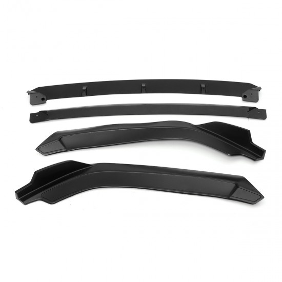 4PCS Matte Black Front Bumper Lip Body Kit Spoiler For Honda Civic Sedan 2016-2018