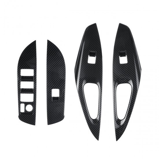 4Pcs Car Carbon Fiber Window Lift Switch Panel Trims For Toyota Corolla 2019-2020 4Pcs Car Carbon Fiber Window Lift Switch Panel Trims For Toyota Corolla 2019-2020