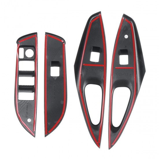 4Pcs Car Carbon Fiber Window Lift Switch Panel Trims For Toyota Corolla 2019-2020 4Pcs Car Carbon Fiber Window Lift Switch Panel Trims For Toyota Corolla 2019-2020