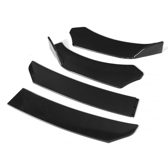 4Pcs Car Universal Bumper Carbon Fiber Look Front Lip Chin Bumper Body Kits 4Pcs Car Universal Bumper Carbon Fiber Look Front Lip Chin Bumper Body Kits