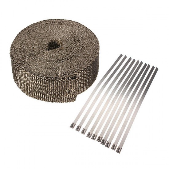 5m Exhaust Header Wrap Insulator Pipe High Heat Tape Gold 5m Exhaust Header Wrap Insulator Pipe High Heat Tape Gold