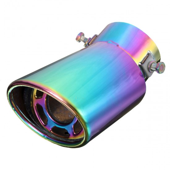 60mm Stainless Steel Universal Curved Car Rear Exhaust Pipe Muffler Tip